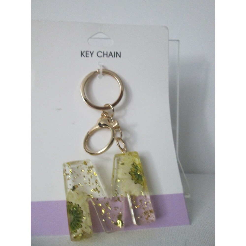 LETTER M INITIAL ACRYLIC KEYCHAIN PURSE CLIP (FOREVER 21)